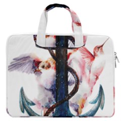 Anchor Watercolor Painting Tattoo Art Anchors And Birds Macbook Pro 16  Double Pocket Laptop Bag  by Salman4z