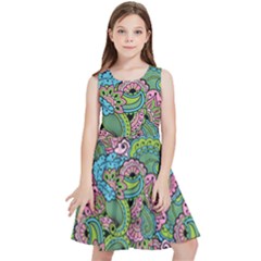 Background Texture Paisley Pattern Kids  Skater Dress by Salman4z