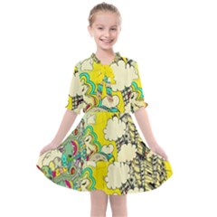 Doodle Wallpaper Artistic Surreal Kids  All Frills Chiffon Dress by Salman4z