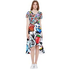 Graffiti Art Cartoon Comic High Low Boho Dress