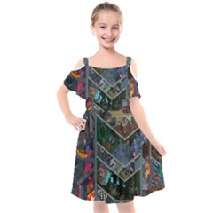 Fictional Character Cartoons Kids  Cut Out Shoulders Chiffon Dress by Salman4z