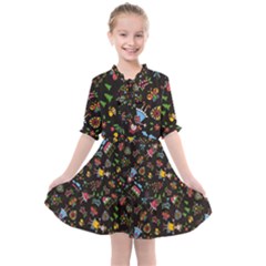 Cartoon Texture Kids  All Frills Chiffon Dress by Salman4z