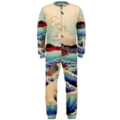 Wave Japanese Mount Fuji Woodblock Print Ocean Onepiece Jumpsuit (men) by Salman4z