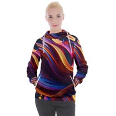 Waves Splash Liquid Paint Wall Women s Hooded Pullover