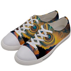 Surrealist Fantasy Dream Moon Space Men s Low Top Canvas Sneakers by Jancukart