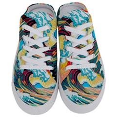 Waves Ocean Sea Tsunami Nautical 8 Half Slippers