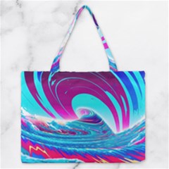 Tsunami Waves Ocean Sea Nautical Nature Water 3 Zipper Medium Tote Bag by Jancukart