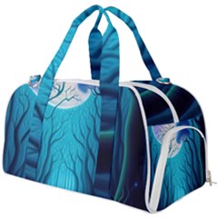 Forrest Jungle Blue Artwork Burner Gym Duffel Bag by Jancukart