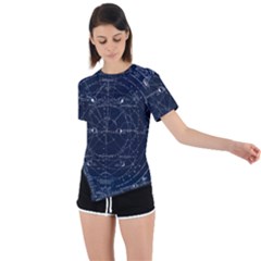 Vintage Astrology Poster Asymmetrical Short Sleeve Sports Tee by ConteMonfrey