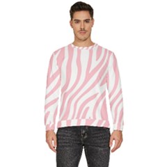 Pink Zebra Vibes Animal Print  Men s Fleece Sweatshirt by ConteMonfrey