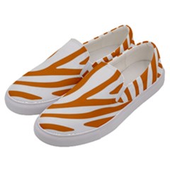 Orange Zebra Vibes Animal Print   Men s Canvas Slip Ons by ConteMonfrey