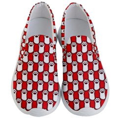 Red And White Cat Paws Men s Lightweight Slip Ons by ConteMonfrey