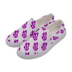 Purple Butterflies On Their Own Way  Women s Canvas Slip Ons by ConteMonfrey