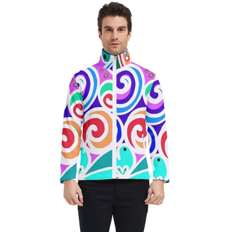 Crazy Pop Art - Doodle Circles   Men s Bomber Jacket by ConteMonfrey