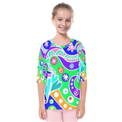 Crazy Pop Art - Doodle Lover   Kids  Quarter Sleeve Raglan Tee