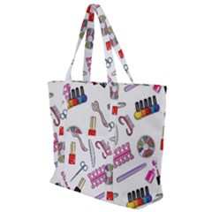 Manicure Nail Pedicure Zip Up Canvas Bag by SychEva