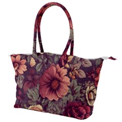 Flowers Pattern Canvas Shoulder Bag by Simbadda