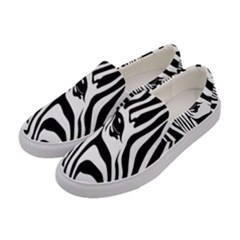 Animal Cute Pattern Art Zebra Women s Canvas Slip Ons by Amaryn4rt