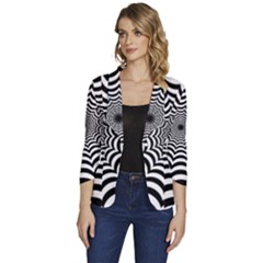 Spider Web Hypnotic Women s One-button 3/4 Sleeve Short Jacket by Amaryn4rt