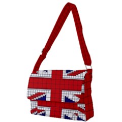 Union Jack Flag Uk Patriotic Full Print Messenger Bag (l) by Celenk