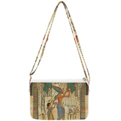 Egyptian Man Sun God Ra Amun Double Gusset Crossbody Bag by Celenk