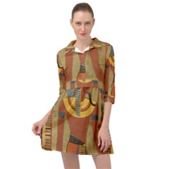 Egyptian Tutunkhamun Pharaoh Design Mini Skater Shirt Dress by Celenk