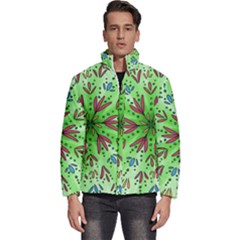 Flower Mandala Art Drawing Spring Background Men s Puffer Bubble Jacket Coat by Uceng