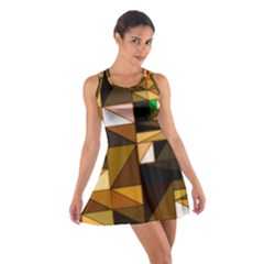 Abstract Experimental Geometric Shape Pattern Cotton Racerback Dress by Uceng