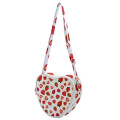 Strawberries Heart Shoulder Bag by SychEva