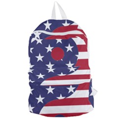 Yang Yin America Flag Abstract Art Asian Balance Foldable Lightweight Backpack by Wegoenart