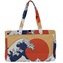 The Great Wave Off Kanagawa Waves Canvas Work Bag by Wegoenart