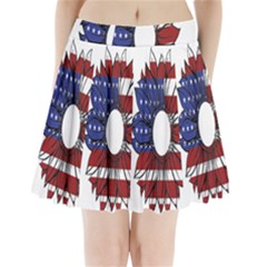 Us Flag Flower Sunshine Flag America Usa Pleated Mini Skirt by Wegoenart