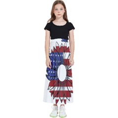 Us Flag Flower Sunshine Flag America Usa Kids  Flared Maxi Skirt by Wegoenart