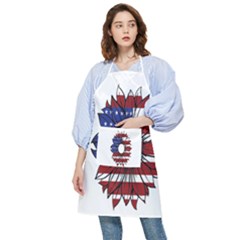 Us Flag Flower Sunshine Flag America Usa Pocket Apron by Wegoenart