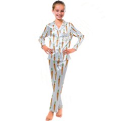 Carrot Kid s Satin Long Sleeve Pajamas Set by SychEva