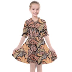 Colorful Background Artwork Pattern Floral Patterns Retro Paisley Kids  All Frills Chiffon Dress by Salman4z