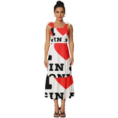 I Love Gin And Tonic Tie-strap Tiered Midi Chiffon Dress by ilovewhateva