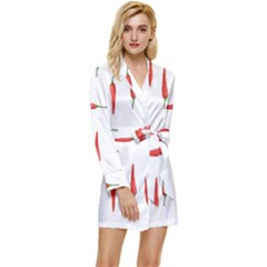 Pepper Long Sleeve Satin Robe by SychEva