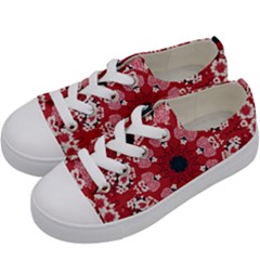 Traditional Cherry Blossom  Kids  Low Top Canvas Sneakers