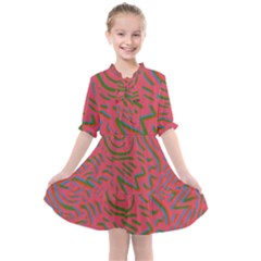 Pattern Saying Wavy Kids  All Frills Chiffon Dress by Salman4z