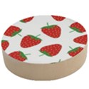 Seamless Pattern Fresh Strawberry Wooden Bottle Opener (Round) View1