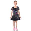 Grunge Paint Splatter Splash Ink Kids  Short Sleeve Velvet Dress View1