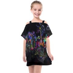 Grunge Paint Splatter Splash Ink Kids  One Piece Chiffon Dress by Salman4z