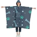 Bons Foot Prints Pattern Background Women s Hooded Rain Ponchos View1