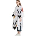 Playing Panda Cartoon Women s Hooded Rain Ponchos View2