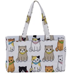 Cat Kitten Seamless Pattern Canvas Work Bag by Salman4z