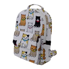 Cat Kitten Seamless Pattern Flap Pocket Backpack (large) by Salman4z