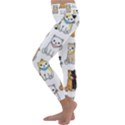 Cat Kitten Seamless Pattern Kids  Lightweight Velour Classic Yoga Leggings View2