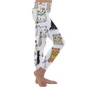 Cat Kitten Seamless Pattern Kids  Lightweight Velour Classic Yoga Leggings View3