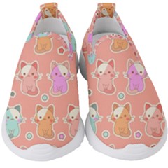 Cute-kawaii-kittens-seamless-pattern Kids  Slip On Sneakers by Salman4z